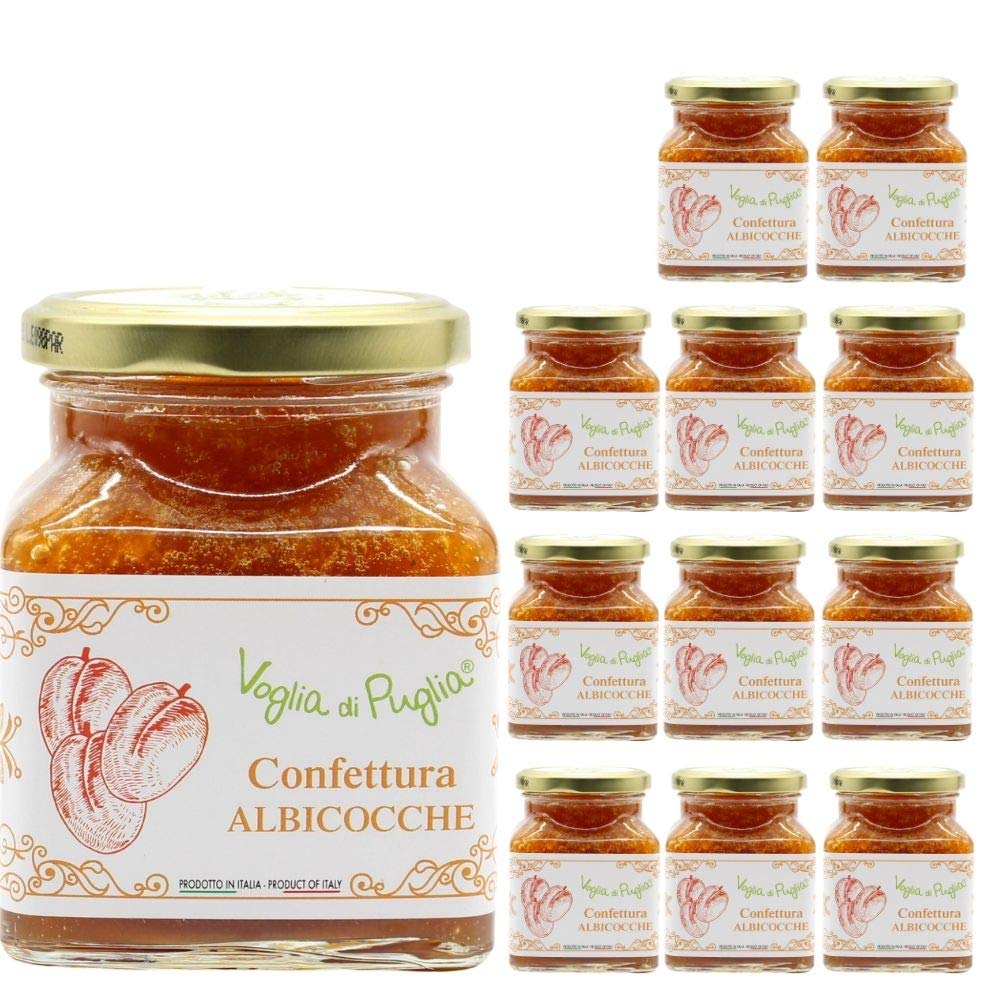 Voglia Di Puglia Confettura Di Albicocche 340 grammi 100% Made In Italy 12 Barattoli