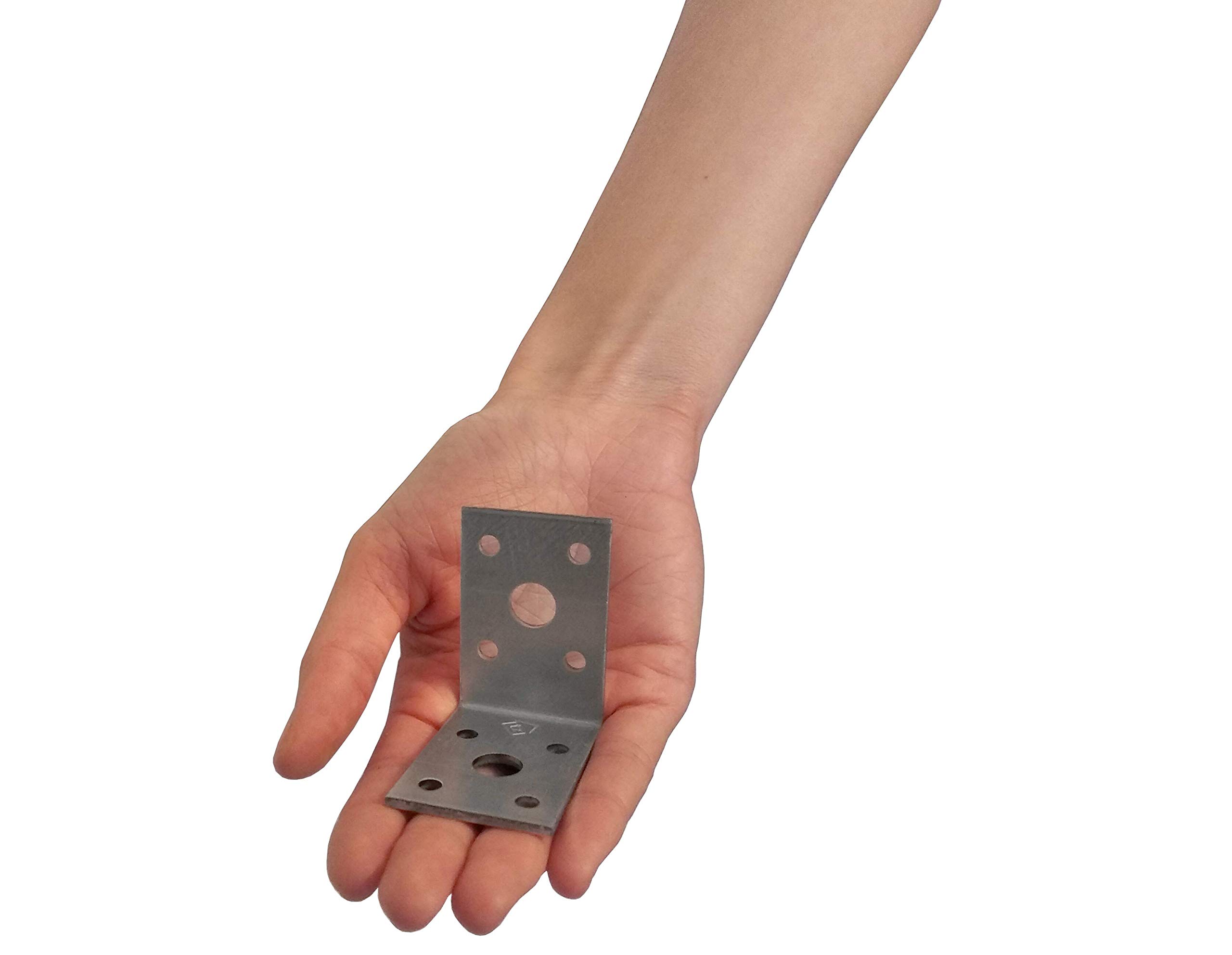 Soportes de esquina de madera, ángulo de madera resistente, chapa de acero galvanizado 1.97 x 5 x 3.5 x 0.1 cm, paquete de 25 unidades