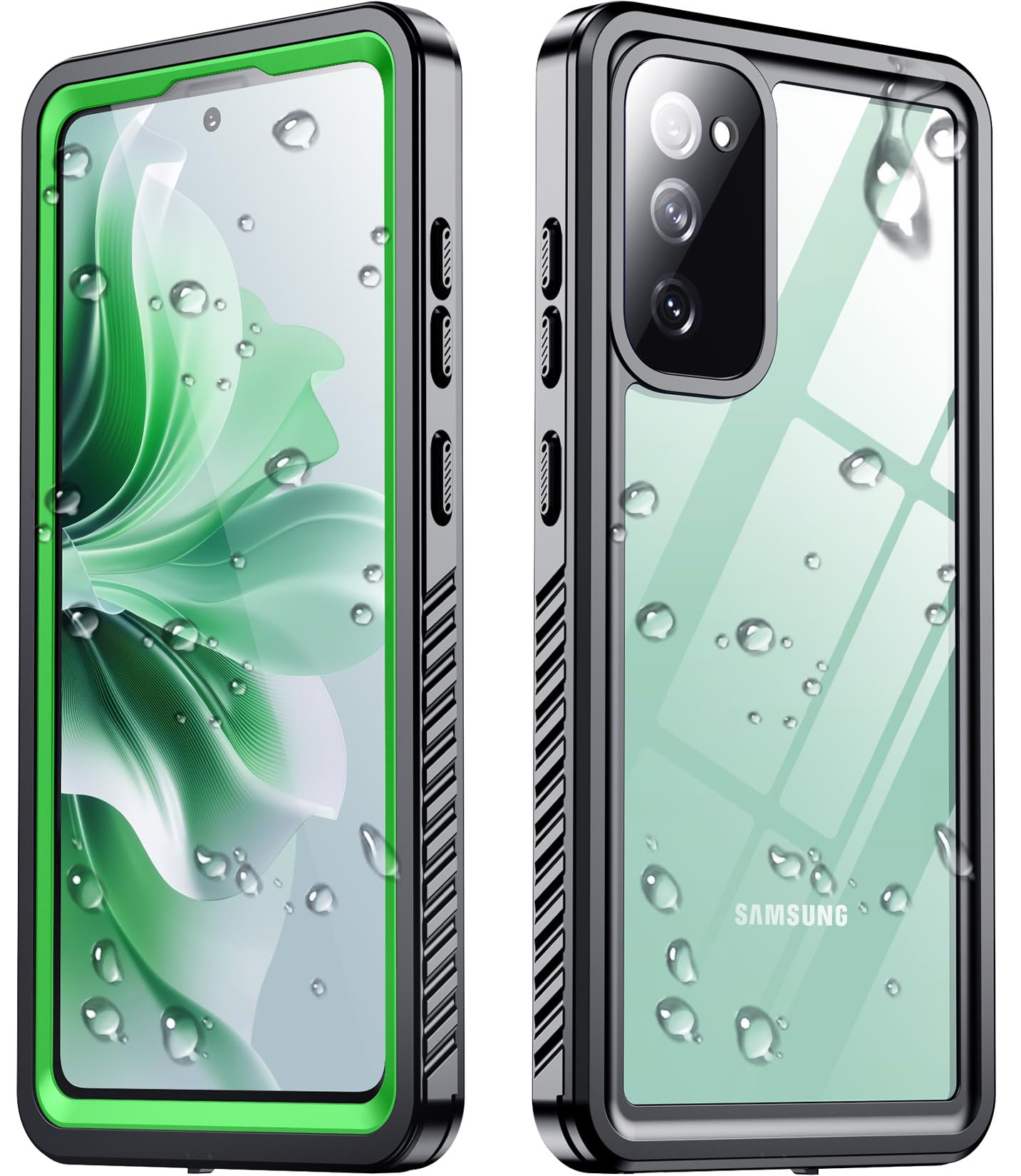 SPIDERCASE Designed for Samsung Galaxy S20 FE 5G Case Waterproof,Built-in Screen Protector [12FT Military Shockproof] IP68 Underwater Full Heavy Duty Anti-Scratched Rugged Case for S20 Fe 6.5",Green