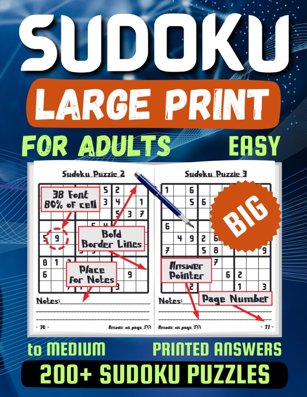 Sudoku Large Print for Adults Easy to Medium Sudoku for Seniors with