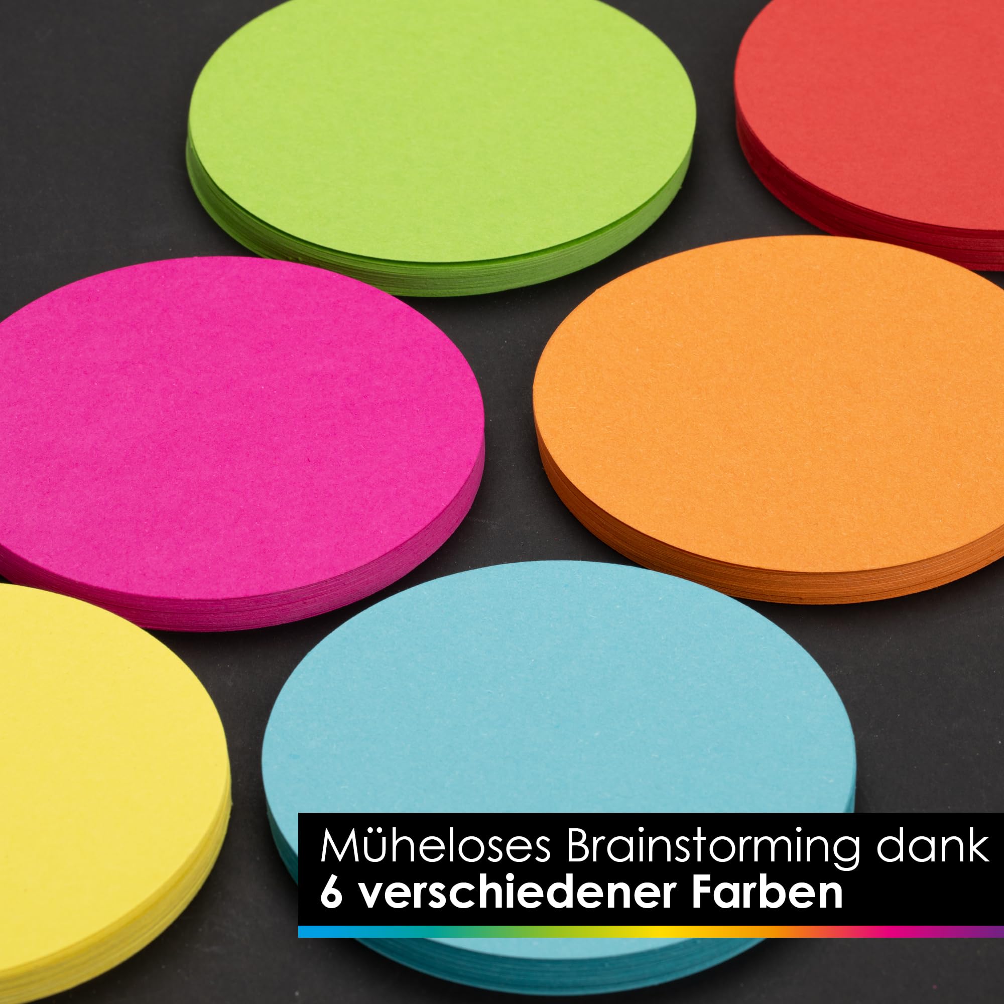 OfficeTree 750x Moderationskarten Set - 6 Farben - Rund, Oval & Rechteckig - Metaplankarten - Präsentationskarten - Moderationsset als Seminar Zubehör für Moderationskoffer Präsentation und Vortrag