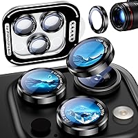Vista 18 de Uyiton Protector de lente de cámara para iPhone 17 Pro Max/17 Pro/16 Pro Max/16 Pro/15 Pro Max/15 Pro/14 Pro Max/14 Pro - Cubierta de cámara
