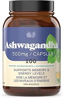 Organic Ashwagandha Capsules - 100 Capsules 500mg Pure Ashwagandha Stress, Mood, & Energy Support Supplement