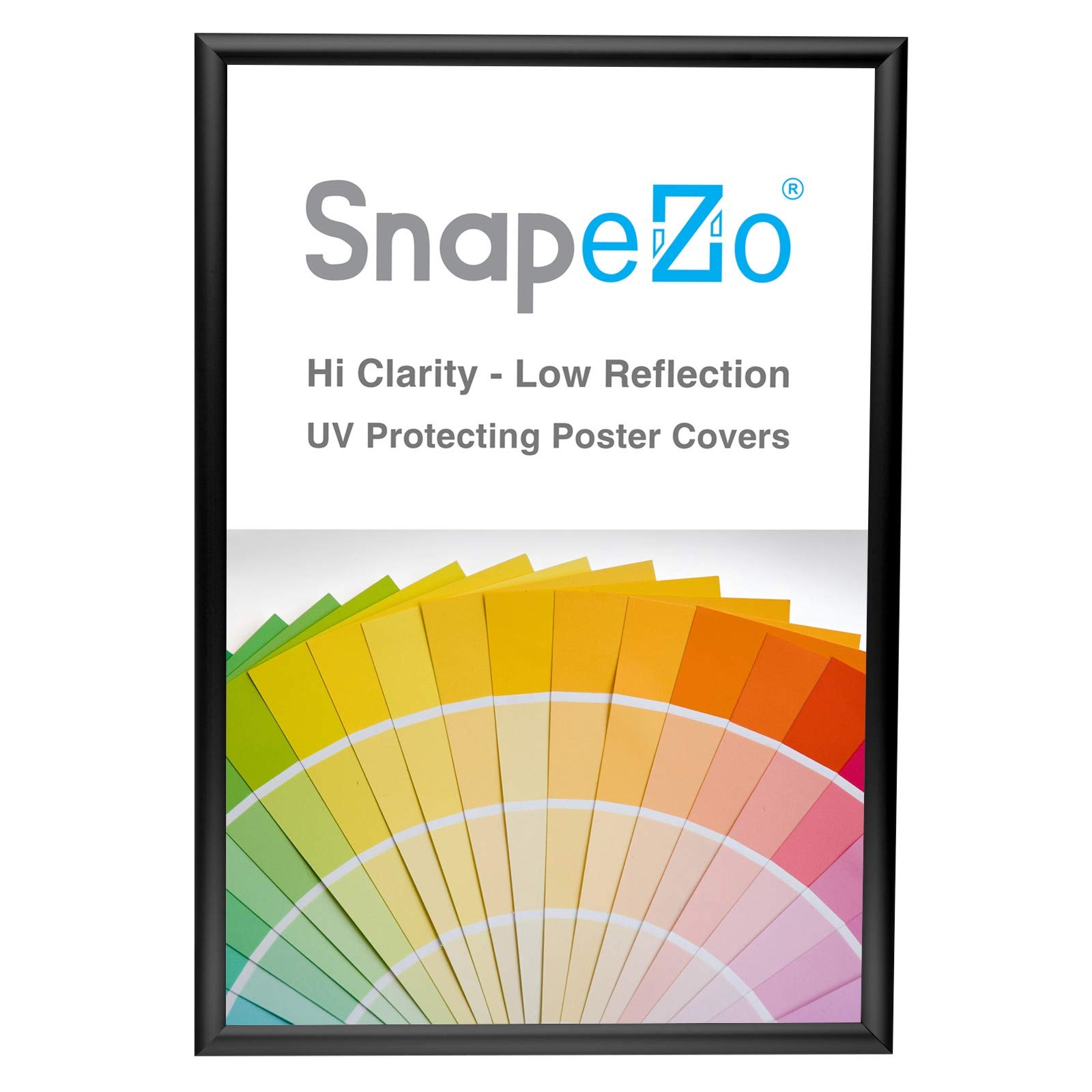 SnapezoPoster Frame 13x19 Inches, Black 1 Inch Aluminum Profile, Front-Loading Snap Frame, Wall Mounting, Sleek Series