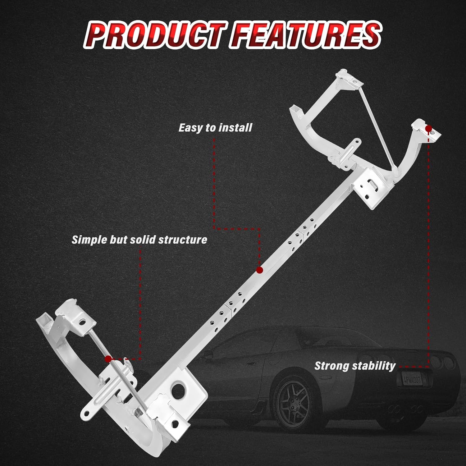 Lower Radiator Core Support Skid Bar Plate Compatible with 1997-2004 Chevy Chevrolet Corvette C5 Z06 Replaces OE Number: 10400765 15824318 15916658