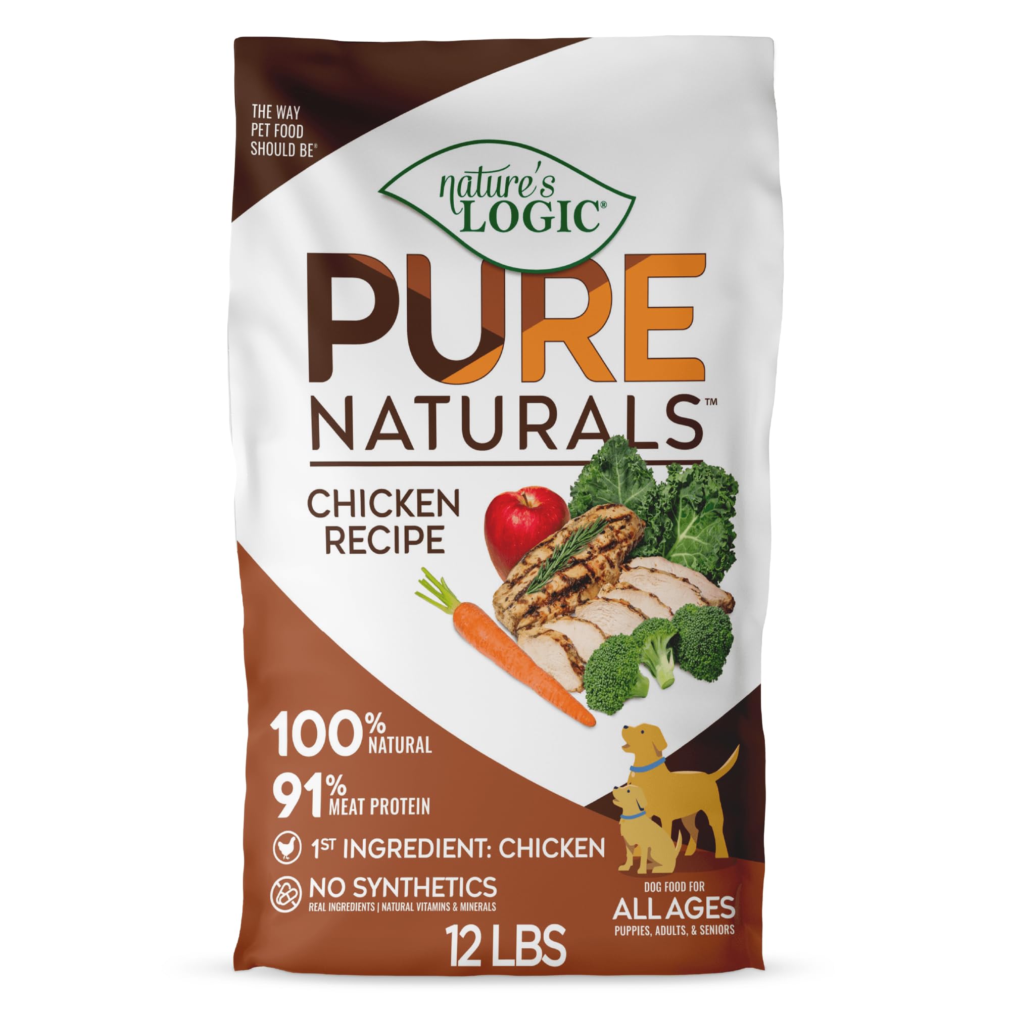 NATURE'S LOGIC Pure Naturals Synthetic-Free Dry Dog Food - Chicken, 12 lb