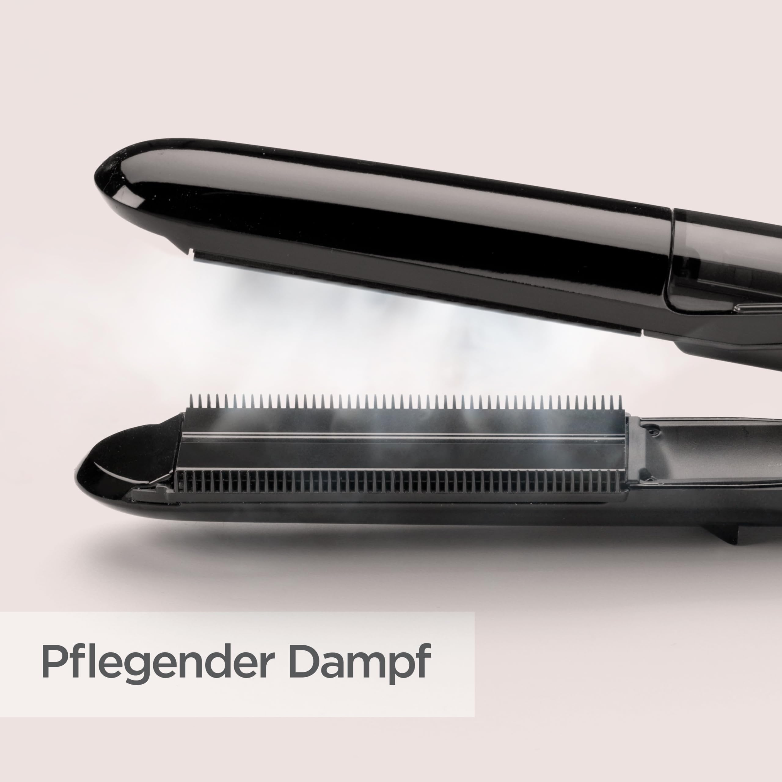 BaByliss Steam Straight Hair Glätteisen – Feuchtigkeitsspendendes System für weicheres Haar, Titan-Keramik-Platten für glattes Styling, 5 Temperatureinstellungen von 150°C bis 230°C, ST492E