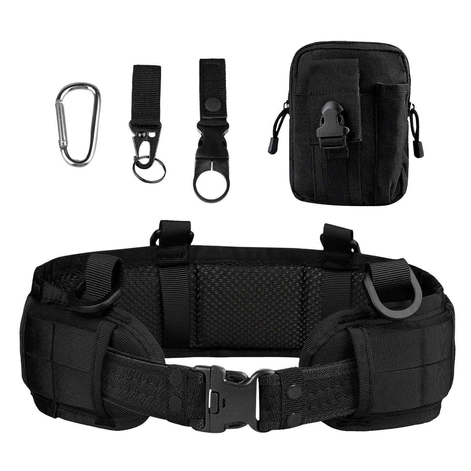 Juego de cinturón táctico de Batalla, cinturón Molle Delgado para Airsoft con Hebilla de Metal para Disparar Caza, Cinturones de Juego y Bolsas, Cinturones de Defensa de Vida Seguros, Bolsa