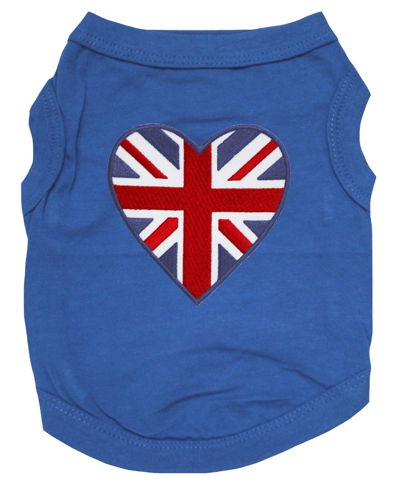 T-shirt pour chien British Heart bleu pour les balades citadines