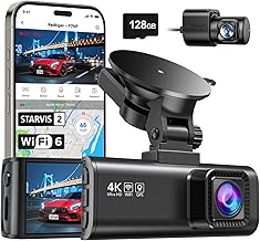 REDTIGER 4K Car Dashcam, Starvis 2, 3.18 Inch IPS Screen, 128GB Card Included, WiFi 5.8GHz, GPS, Night Vision, 170° Wide Angle WDR, Parking Monitor, Supports up to 256GB (F7NP)