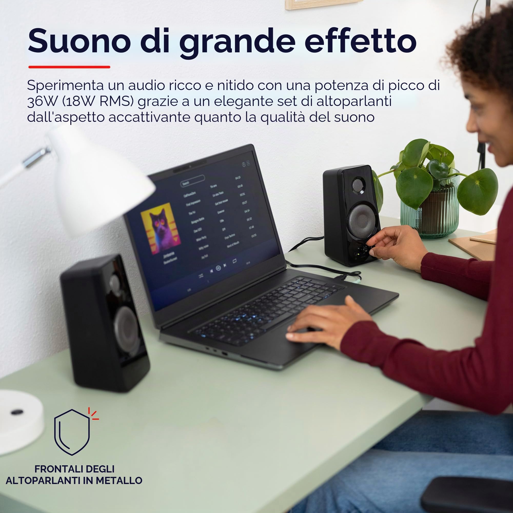 Trust Tytan Set di Casse per PC Fisso 2.0, 36 W, Altoparlanti con Alimentazione USB, Jack AUX 3.5 mm, Connessione Cuffie, Casse PC per Computer, Portatile, Tablet, Telefono - Nero