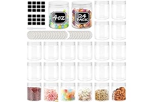24 Pack 4oz Clear Candy Jars with Lids for Dry Food & Crafts