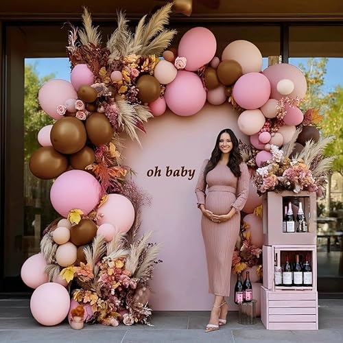 Vista 20 de Guirnalda de globos de color morado y rosa, globos de doble relleno de lavanda lila, globos pastel de diferentes tamaños, kit de arco de globos