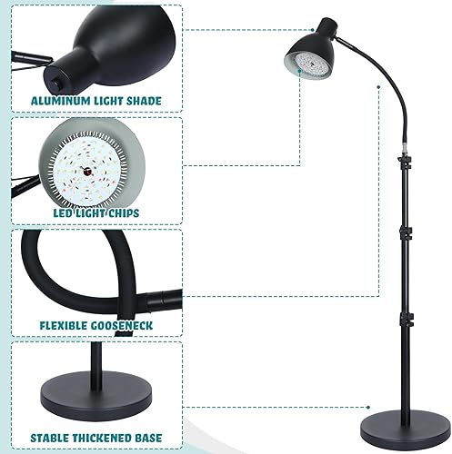 Miniatura 3 de Baquler Luz de crecimiento 54 LED de espectro completo para plantas de interior, altura ajustable, 3 espectros opcionales, temporizador de 3, 9, 12
