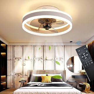 Reversible LED Ceiling Fan with Light Remote Control Quiet 6 Speeds Bedroom Ceiling…