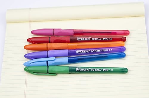 Miniatura 6 de Promarx Tc Ball Pro Grip Fashion - Bolígrafos de 0.039 in, tinta de colores surtidos, 6 unidades