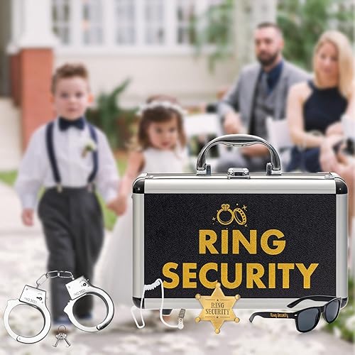 Miniatura 7 de Caja de seguridad para anillos de boda con almohadilla de soporte para anillos, maletín de seguridad, gafas de sol para portador de propuestas,