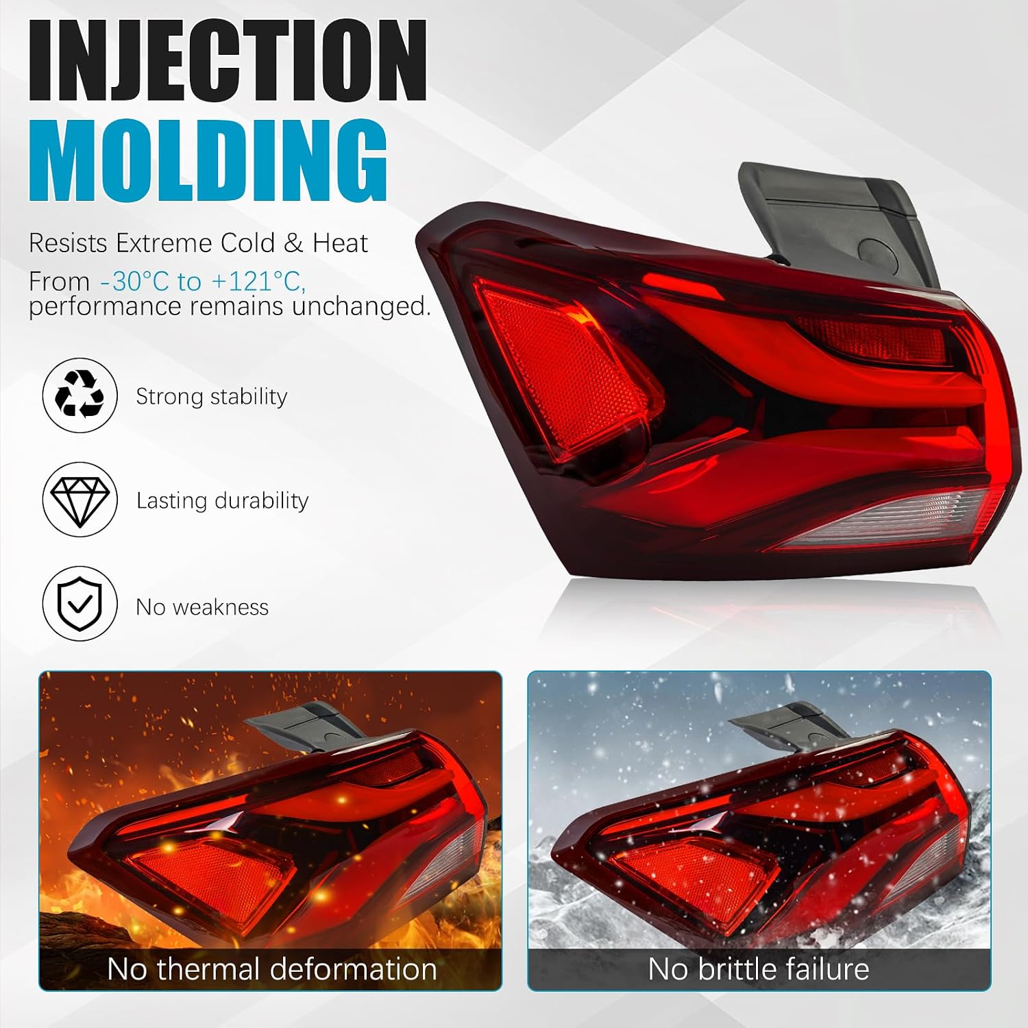 Full LED Outer Tail Light Assembly for Chevy Equinox 2022-2024, Full LED Rear Brake Turn Signal Taillight Assembly for Chevy Chevrolet Equinox 2022-2024 GM2804153C 85132583 Driver Side