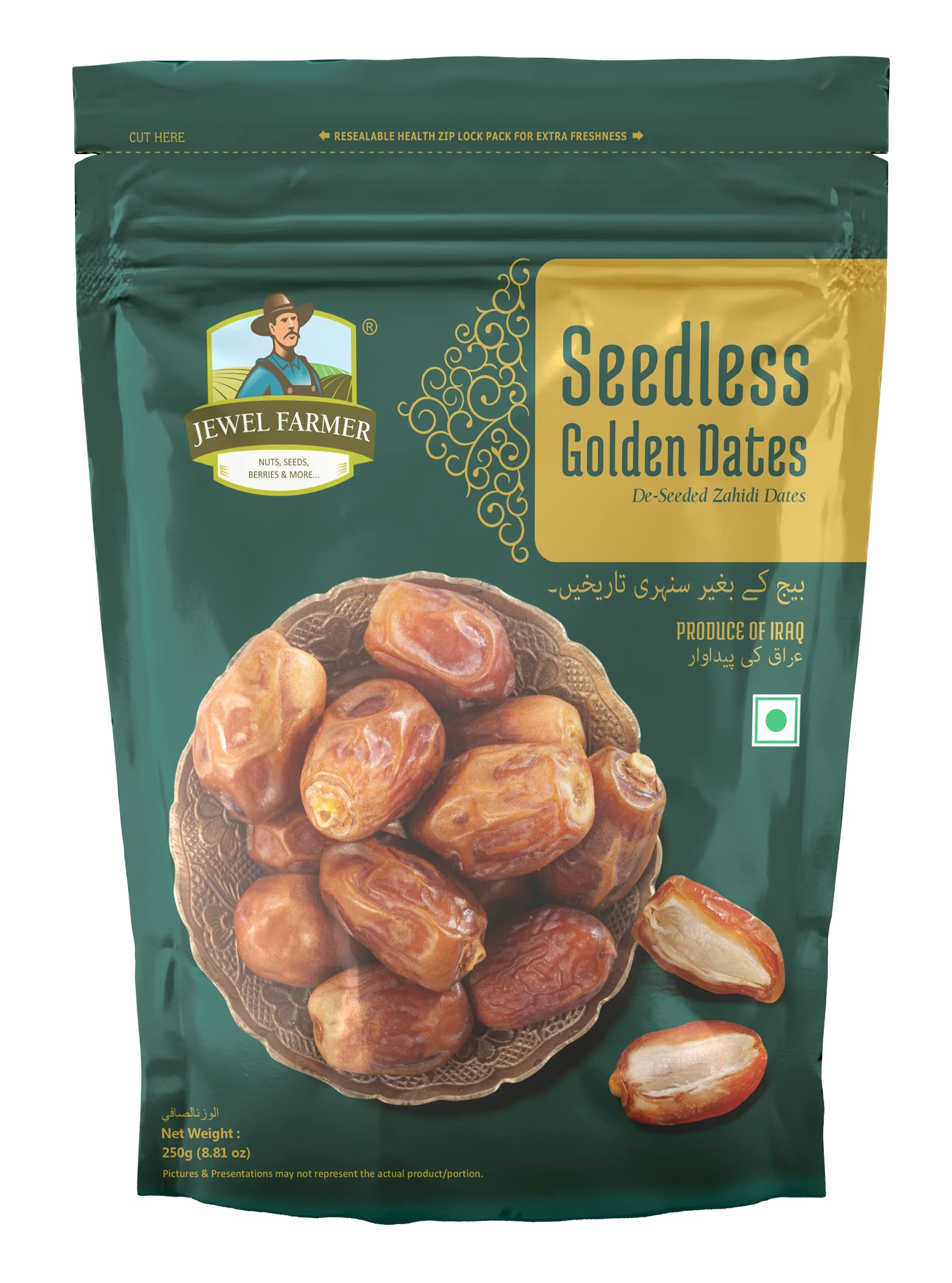 See full amazon price history chart for JEWEL FARMER Seedless Golden Dates With Dietary Fiber & Protein, Pack Of Cholesterol Free Nutritious & Fresh Dried Khajoor (250 Gm) JEWEL FARMER Seedless Golden Dates With Dietary Fiber & Protein, Pack Of Cholesterol Free Nutritious & Fresh Dried Khajoor (250 Gm) (B0C496FPVB) Amazon Price History, Amazon Price Tracker