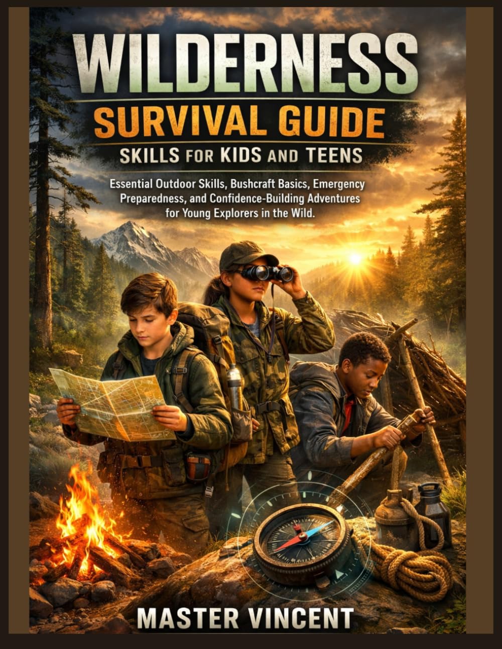 WILDERNESS SURVIVAL GUIDE SKILLS FOR KIDS AND TEENS: Essential Outdoor Skills, Bushcraft Basics, Emergency Preparedness, and Confidence-Building Adventures for Young Explorers in the Wild