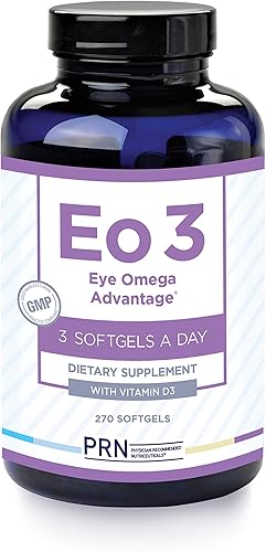 PRN Eye Omega Advantage (Eo3) Suplemento – 270 cápsulas blandas, suministro para 90 días – Vitaminas para los ojos en forma de triglicéridos Omega 3