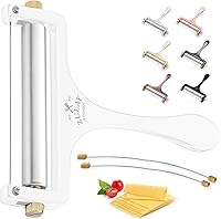 Vista 12 de Zulay Kitchen Cortador de queso con grosor ajustable, cortador de bloque resistente con 2 alambres adicionales, ideal para mozzarella, cheddar