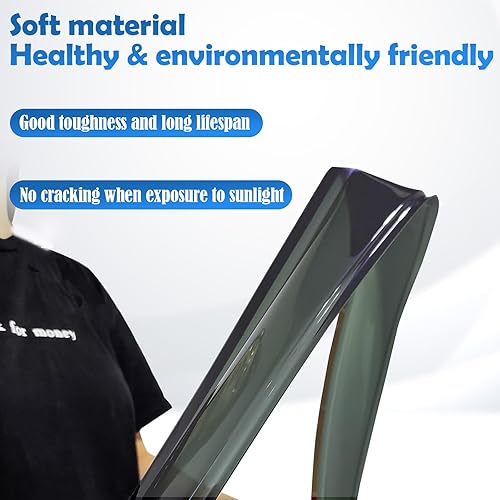 Miniatura 6 de Protectores de lluvia para Jeep Renegade 2015-2023, visera de ventana con cinta adhesiva, deflectores de viento, visera de ventilación de humo,