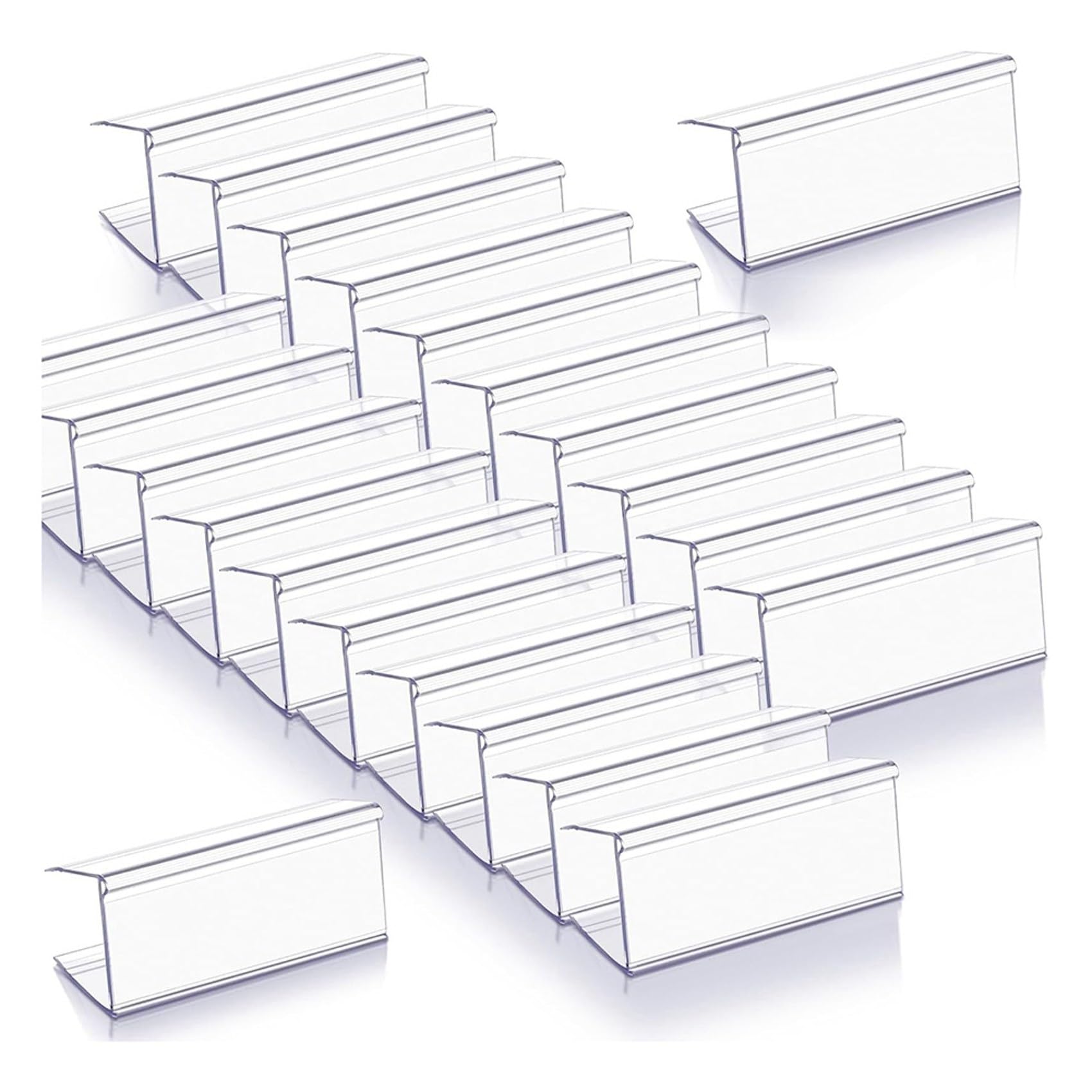 Porte-Étiquettes Bois Transparent 7,6x2,5 cm Lot 300 pour étagères