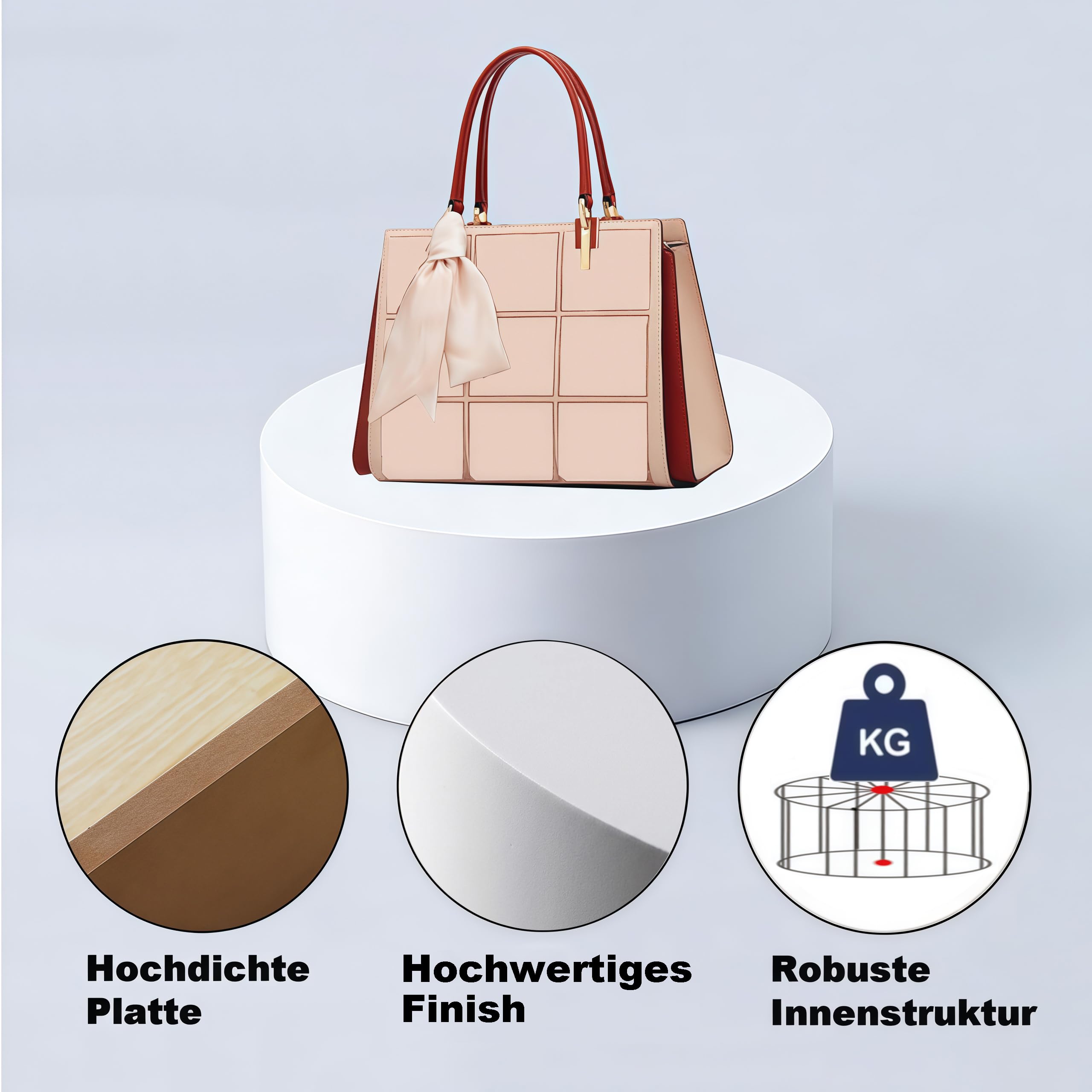 HJZALMI Pedestal Cilíndrico Redondo Expositor 40x20cm | Pedestal Cilíndrico Alta Densidad, Soporte Multifunción Tiendas, Bodas, Fotografía, Zapatos, Bolsas, Pasteles Y Joyas