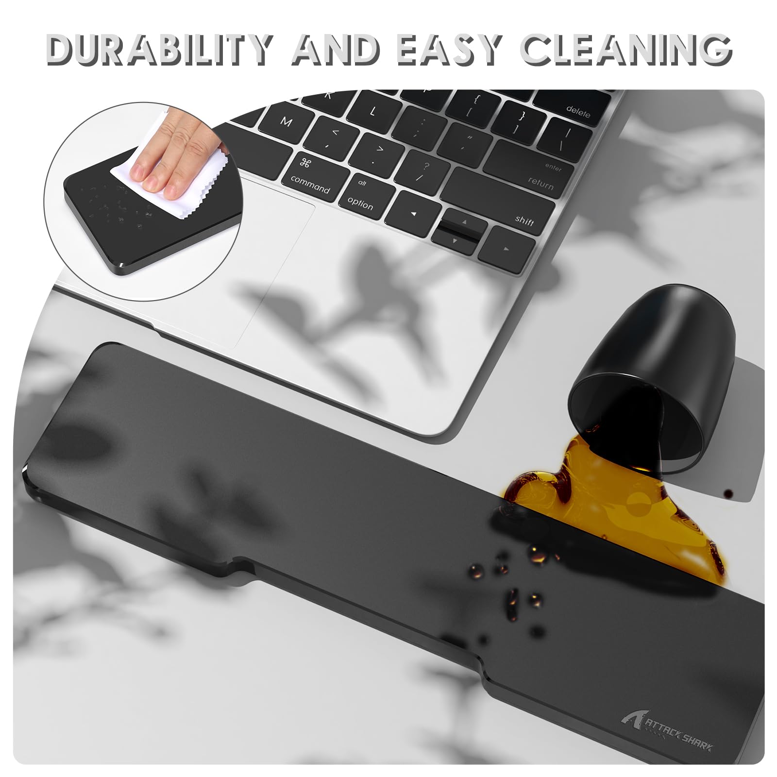 Repose-poignet en acrylique transparent pour clavier d'ordinateur, bureau, jeux sur PC, ordinateur portable, Mac, confortable, léger, ergonomique pour une saisie facile