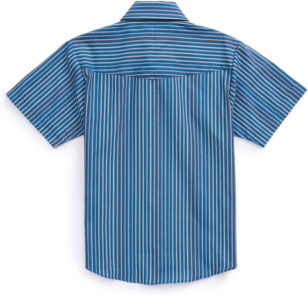 Ely Cattleman Boy's Navy Western Stripe Snap Shirt