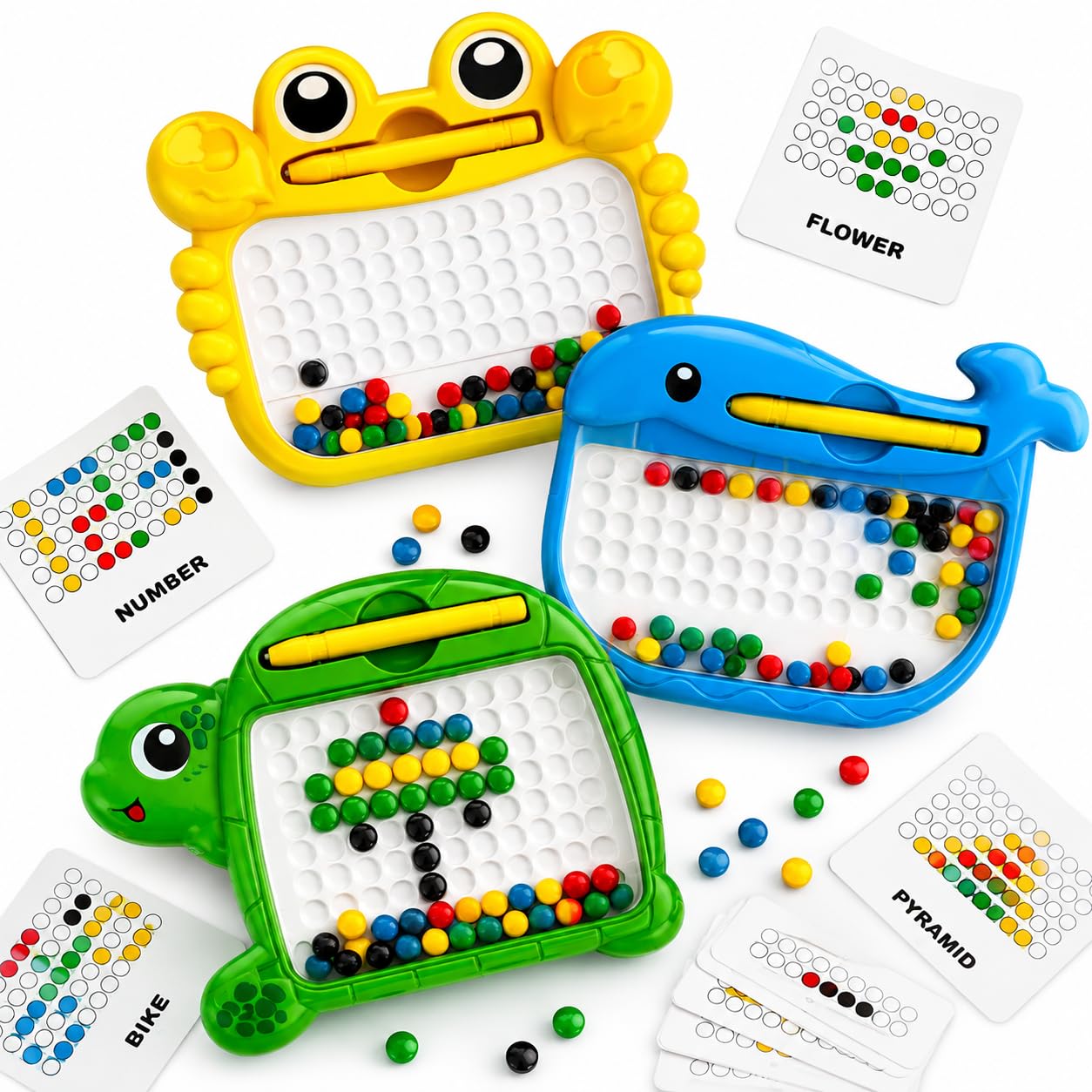 SHAKTISM Magnetic Drawing Board with Pen and Beads, Educational Toy for Kids 3+ Years, Interactive Learning-picture-10