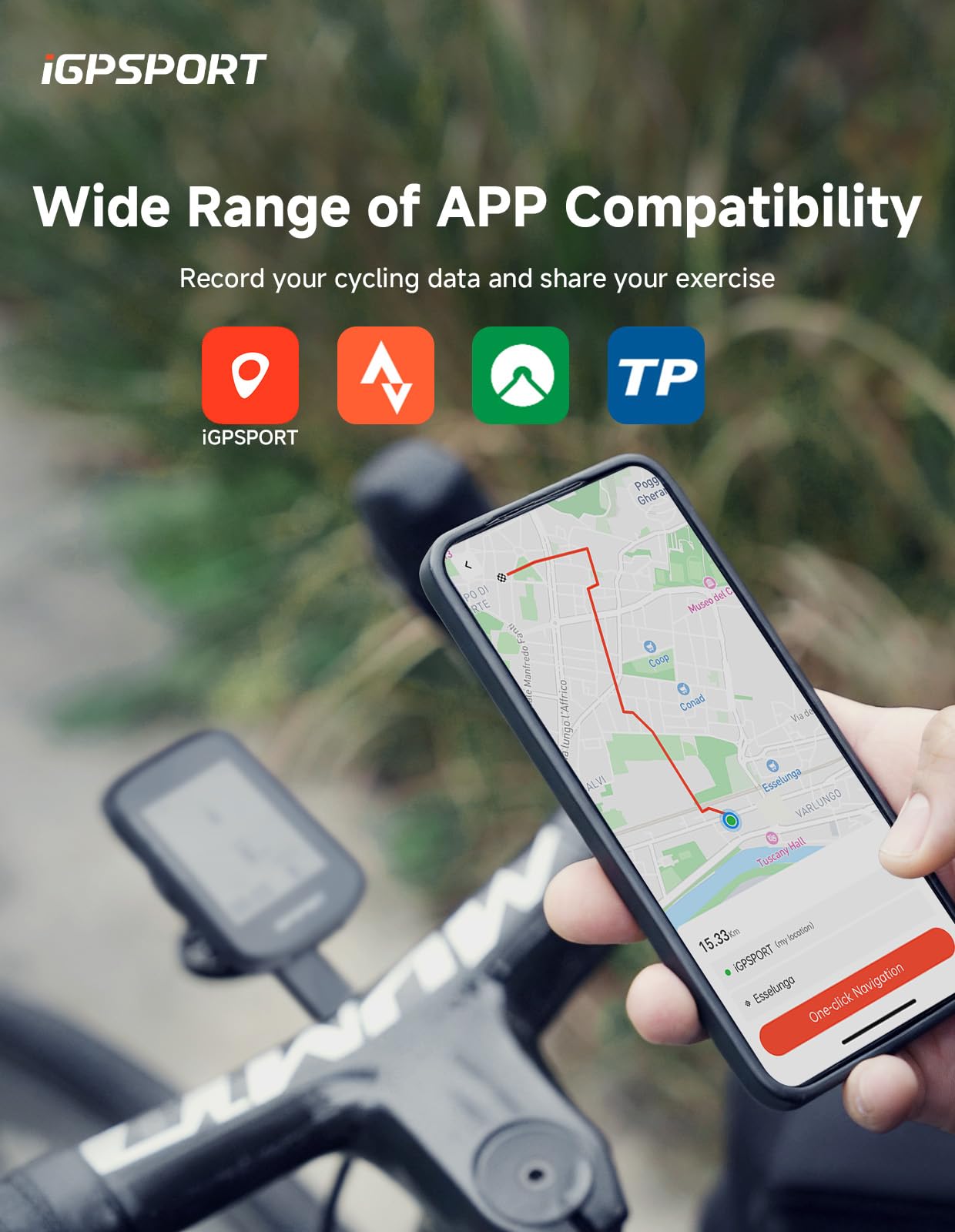 iGPSPORT BSC300T Ciclocomputer Touch Screen a Colori da 2,4'' GPS Computer da Bicicletta Mappe di Navigazione Memoria da 8 GB Compatibile 130 Dati Tipo C Ricarica Collegamento a E-Bike e Di2