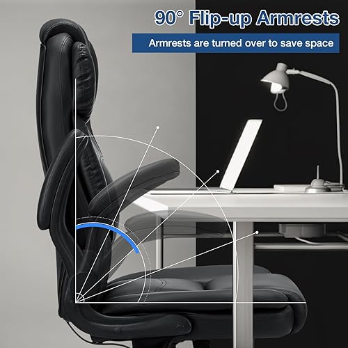 Miniatura 8 de Silla de oficina grande y alta, 450 libras, silla de escritorio ejecutiva resistente con soporte lumbar ajustable, respaldo alto, silla ergonómica