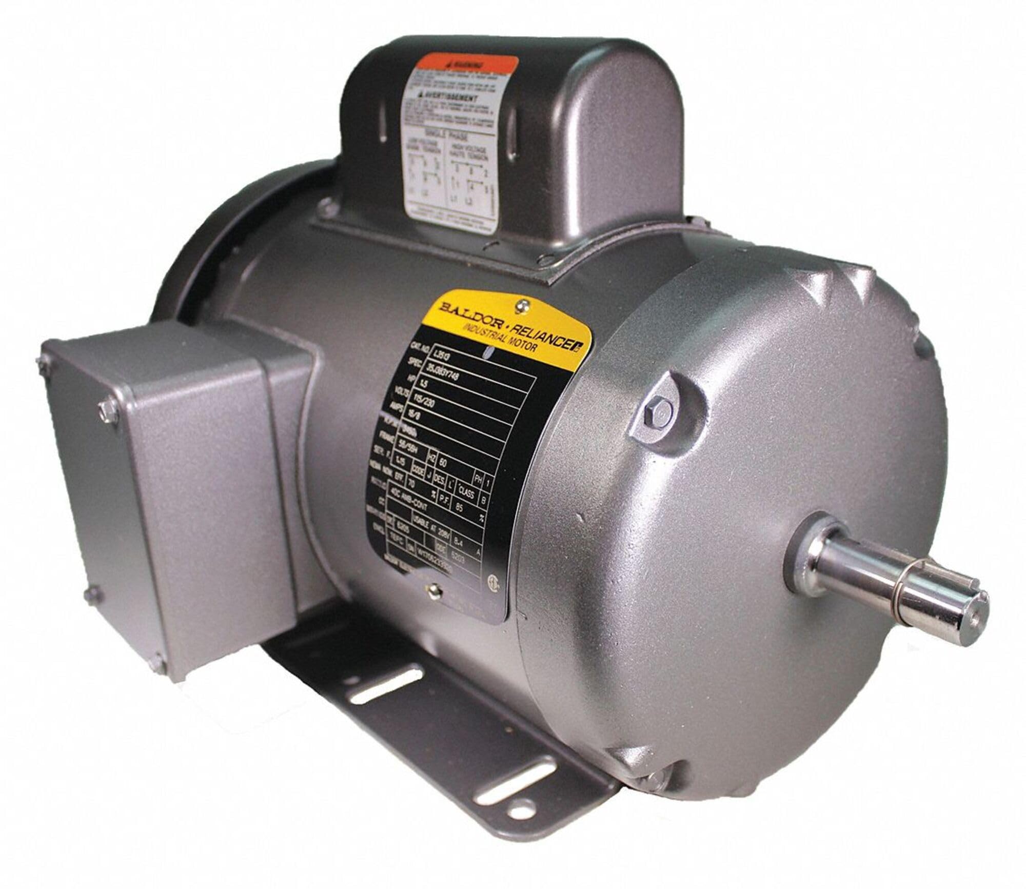 Baldor L3513 General Purpose AC Motor, Single Phase, 56/56H Frame, TEFC Enclosure, 1-1/2Hp Output, 3450rpm, 60Hz, 115/230V Voltage