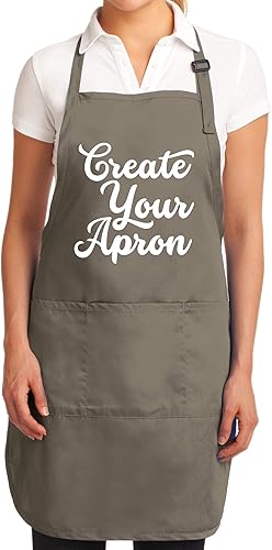 TEEAMORE Delantales de parrilla personalizados para mujeres y hombres, añade tu texto, delantal de cocina de chef personalizado