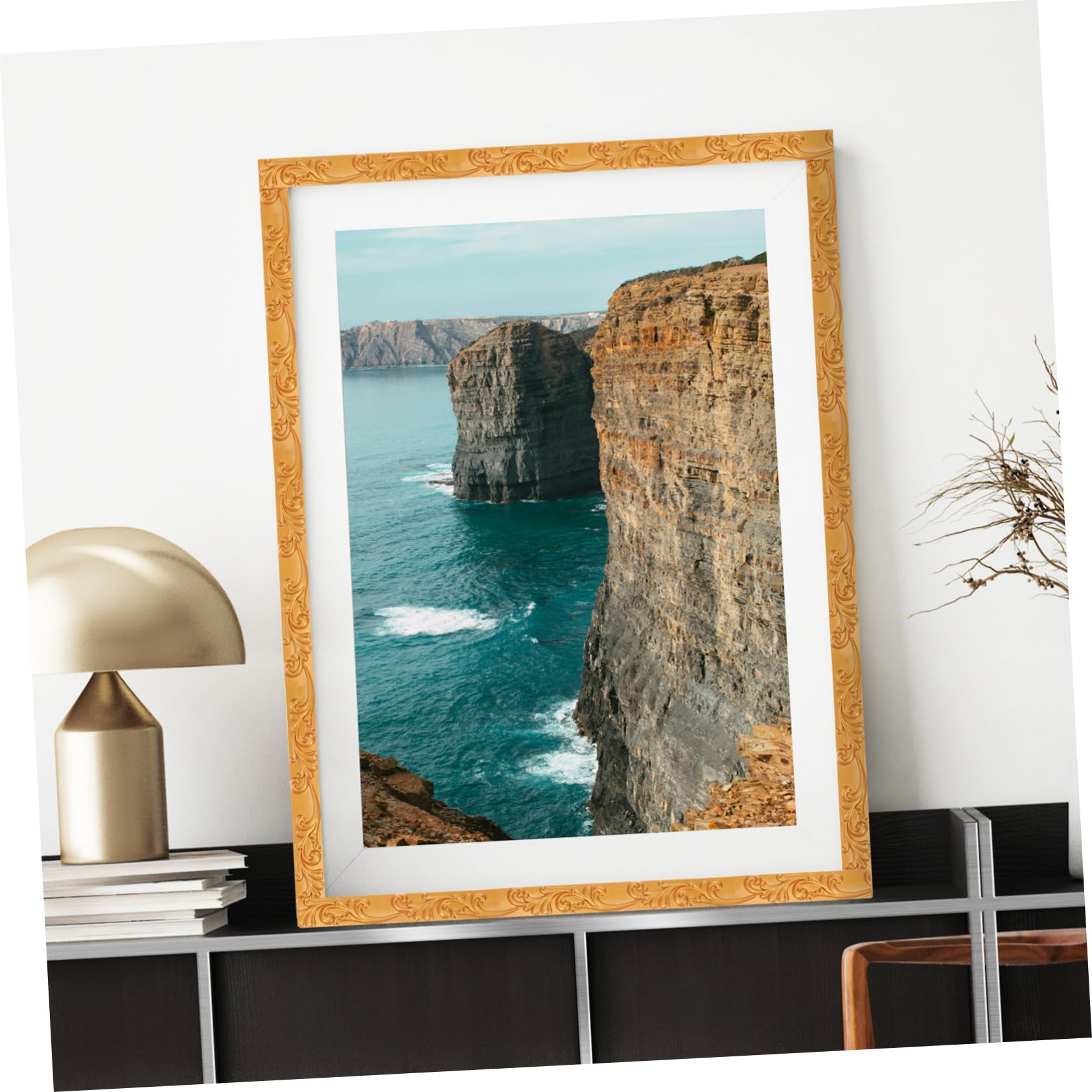 Moldura de Pared Autoadhesiva Flexible de Pvc, 1 Rollo Dorado