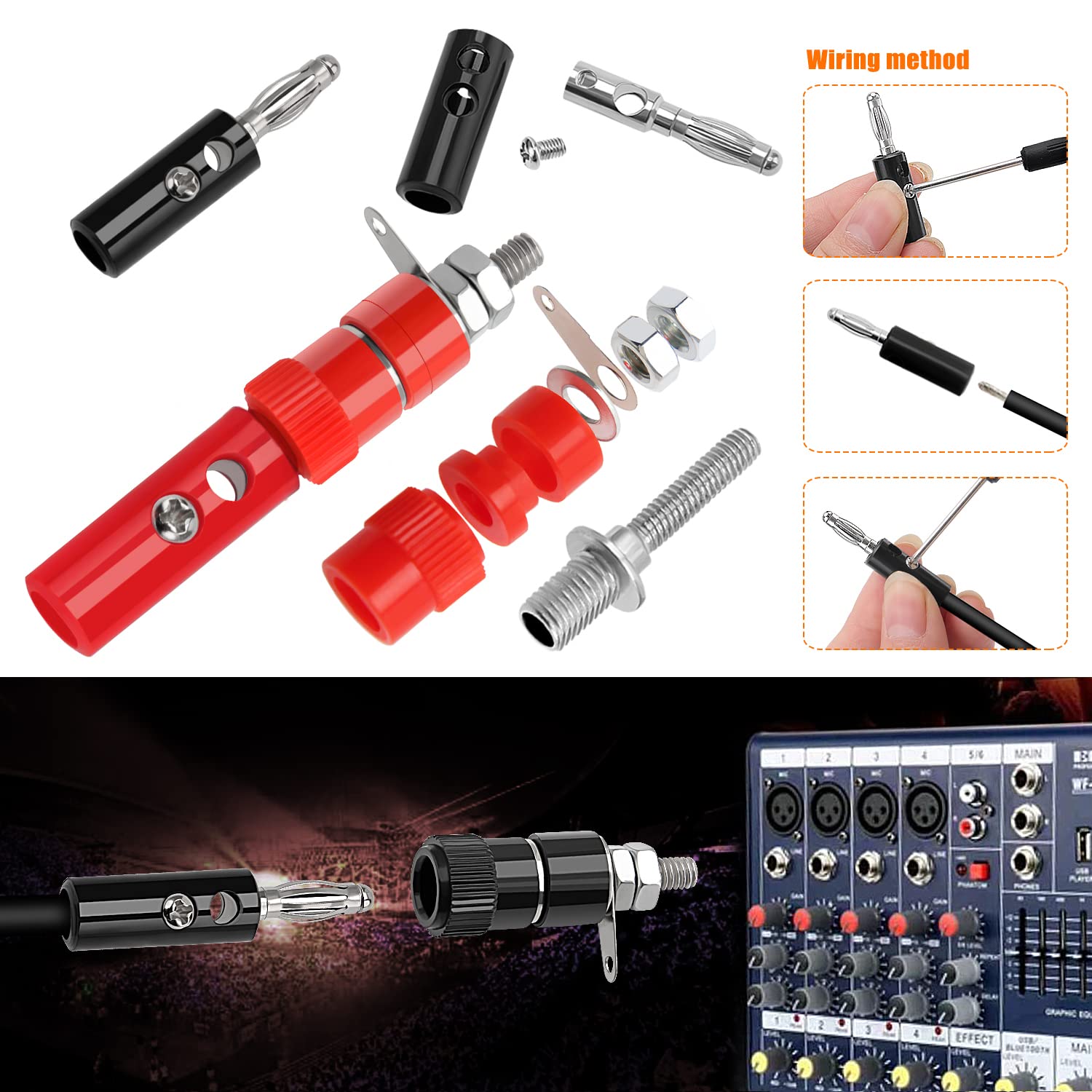 50 Connettori A Banana 4mm - 25 Maschi + 25 Femmine, 5 Colori, Per Elettronica - Foto 8