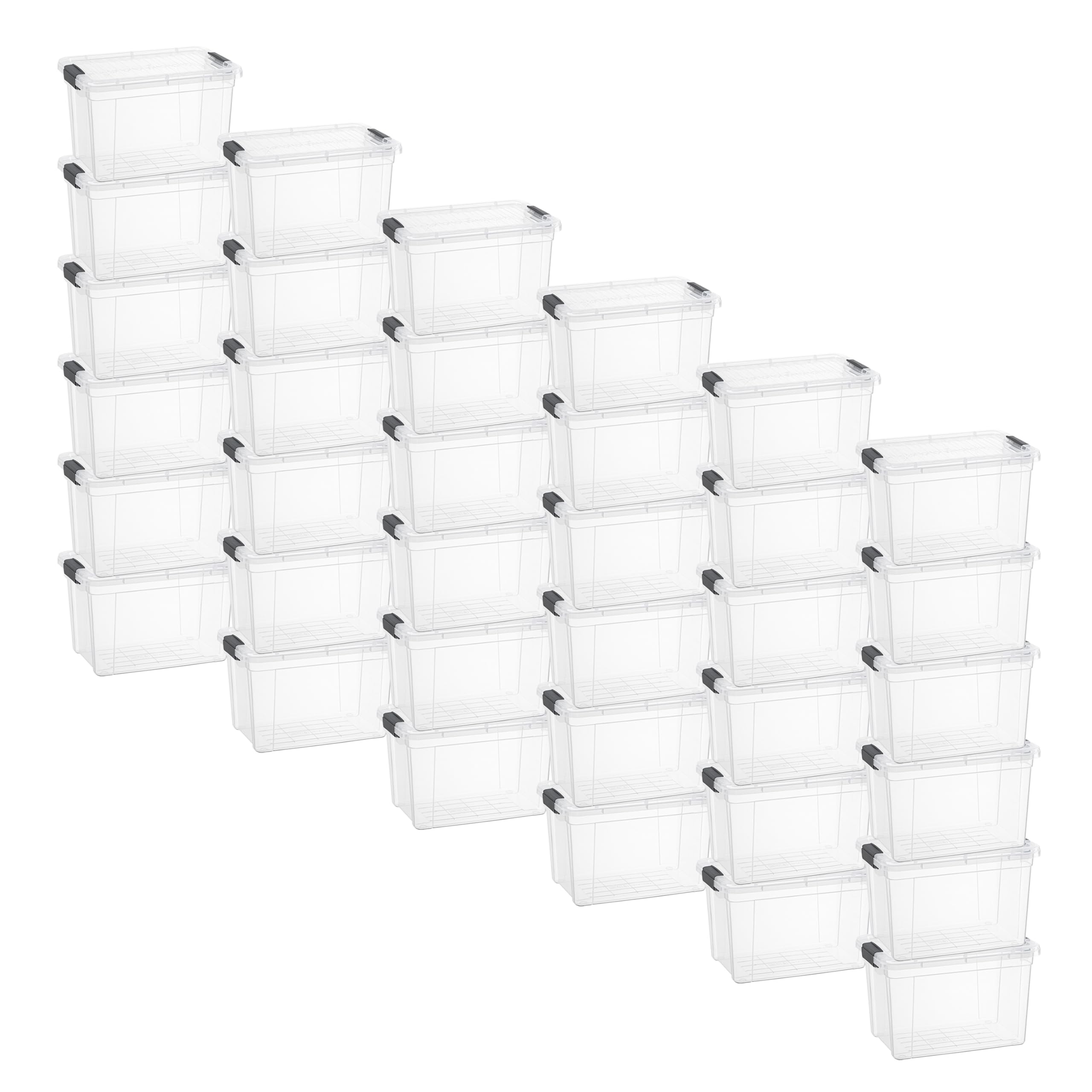 Superio 2.5 Quart Clear Plastic Storage Boxes with Lids, Stackable Organizer Containers, BPA-Free Storage Bins for Home, Office, School &amp; Dorm, 36 Pack