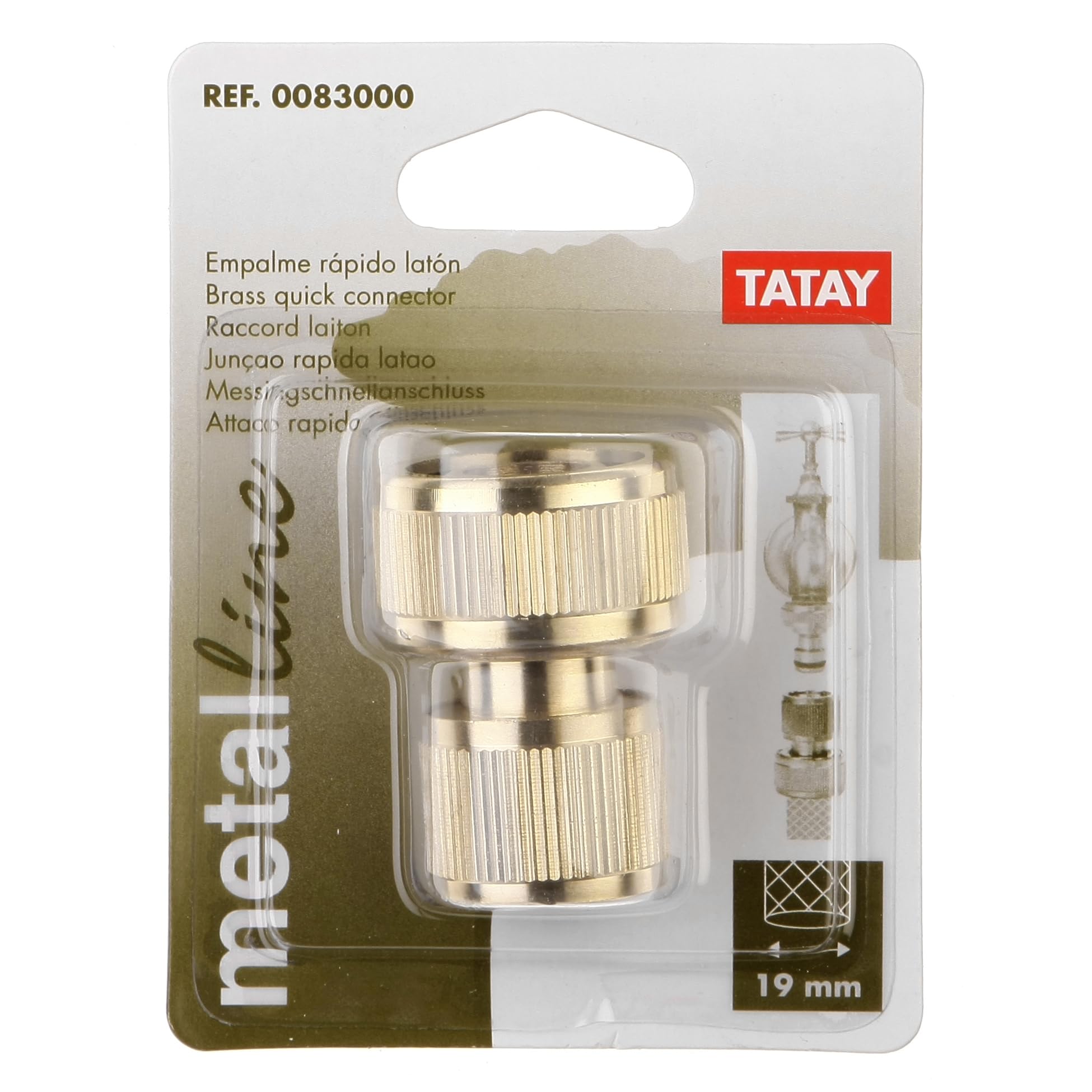 Tatay 0083000 Quick Connector, 19 mm, Gold, 3/4" - Image 2