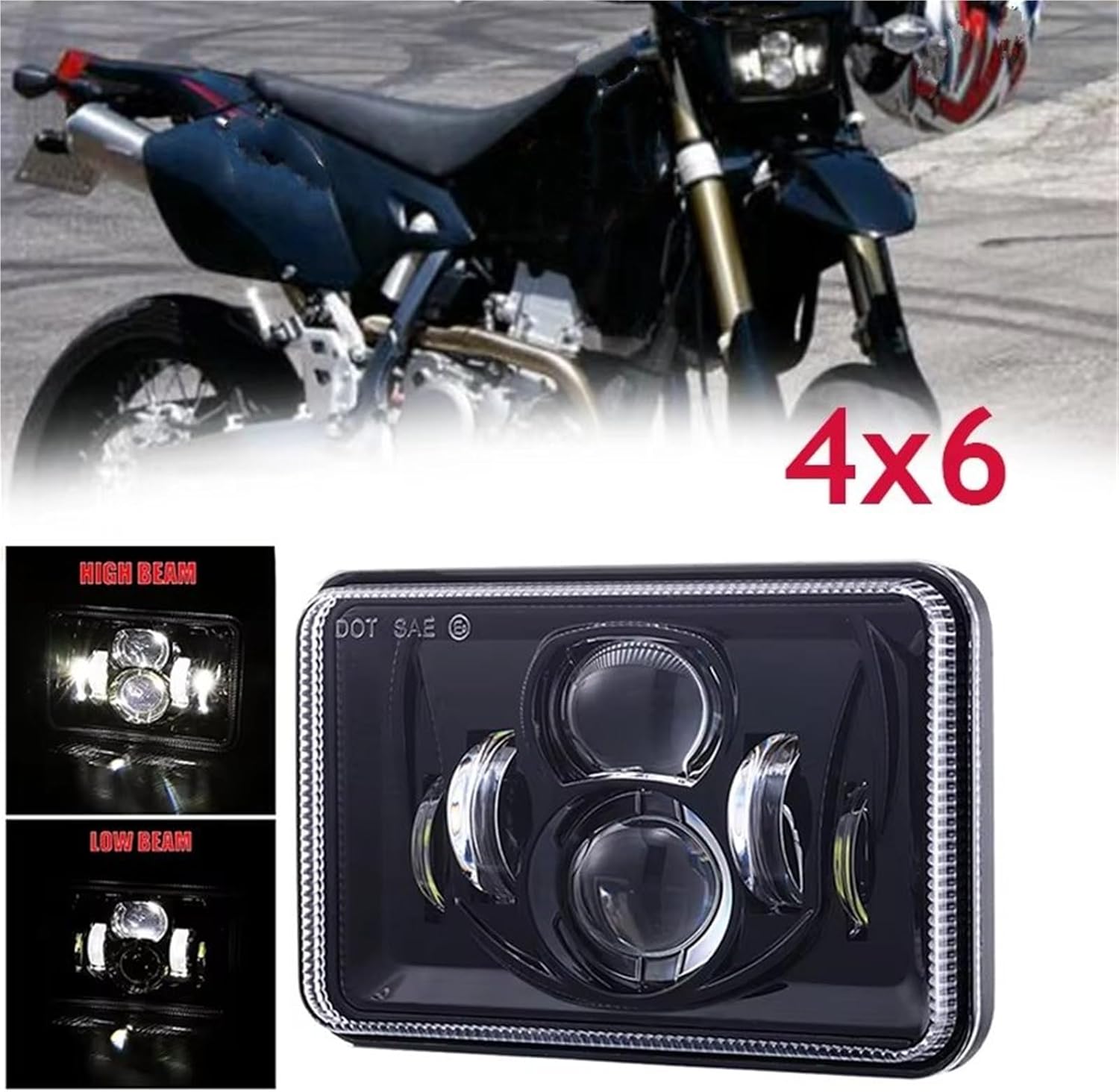 オトバイ フロント ヘッドライト XR250 用 XR400 用 XR650 用 1 個黒