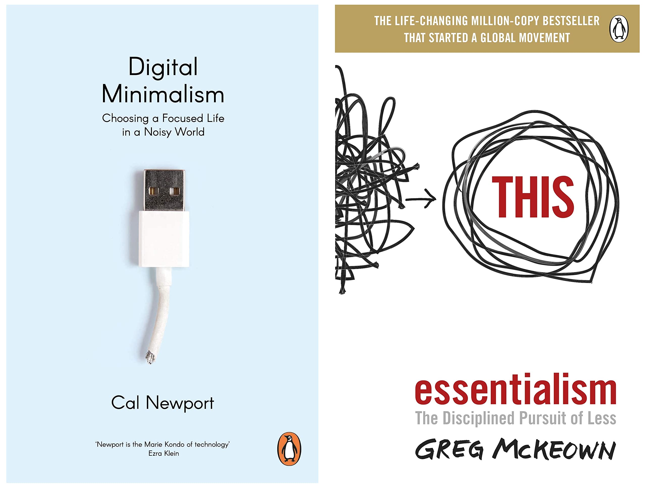 Digital Minimalism: Choosing a Focused Life in a Noisy World & Essentialism: The Disciplined Pursuit of Less Product Bundle