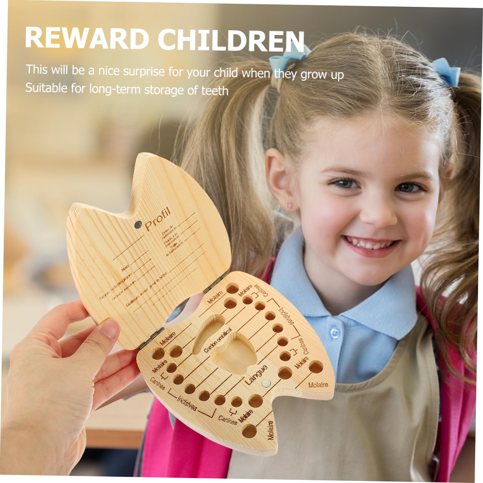 KOMBIUDA 1 Pc Wooden Deciduous Tooth Box Tooth Fairy Decor Holder Baby Milk Organizer Plain Milk Boxes for Boys and Girls