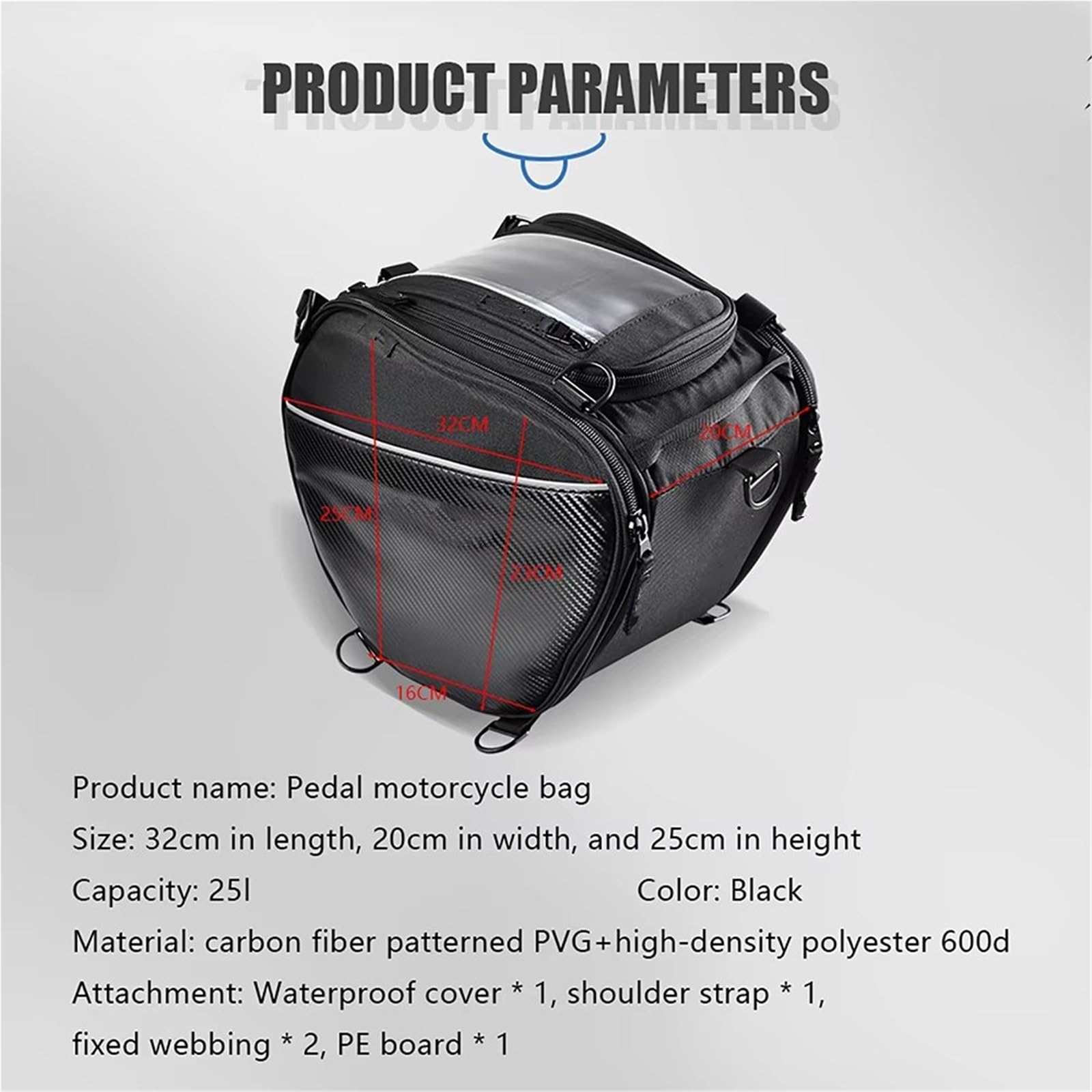 Borsa Moto Per BMW Per C400GT Per C400X Per C650GT Per C600 Per C650 Per Moto Sportive Scooter Tunnel Borsa Da Sella Impermeabile Pedale Per Moto Borsa Sella Moto(Black)