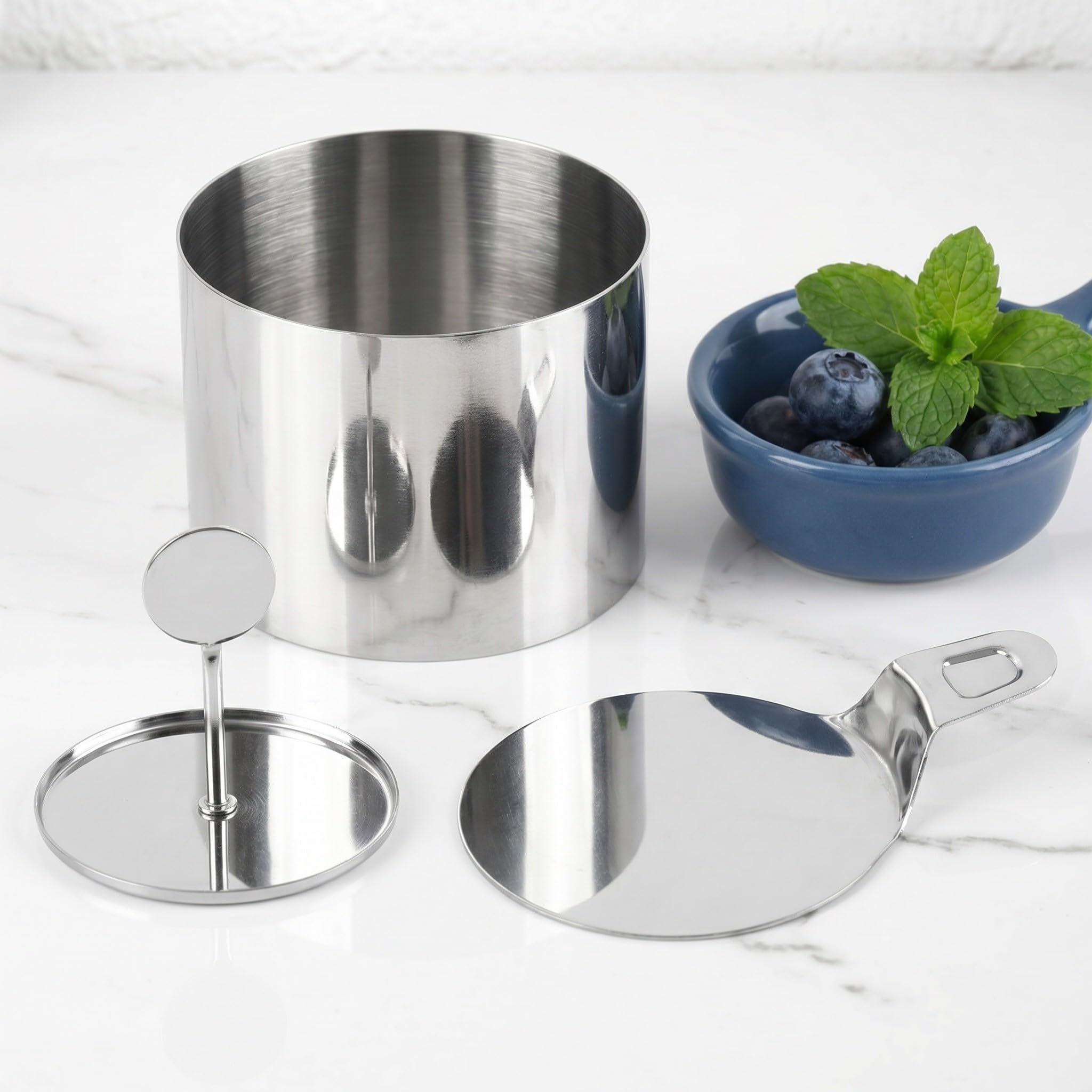 Operitacx 1 Set Mousse-Kuchenringe: Runder Kuchenausstecher aus Edelstahl (7,6 cm Durchmesser) zum Backen – Dessert- und Gebäckformen, Backzubehör, inklusive 1 Stopfer, 1 Heber und 8 Ringen