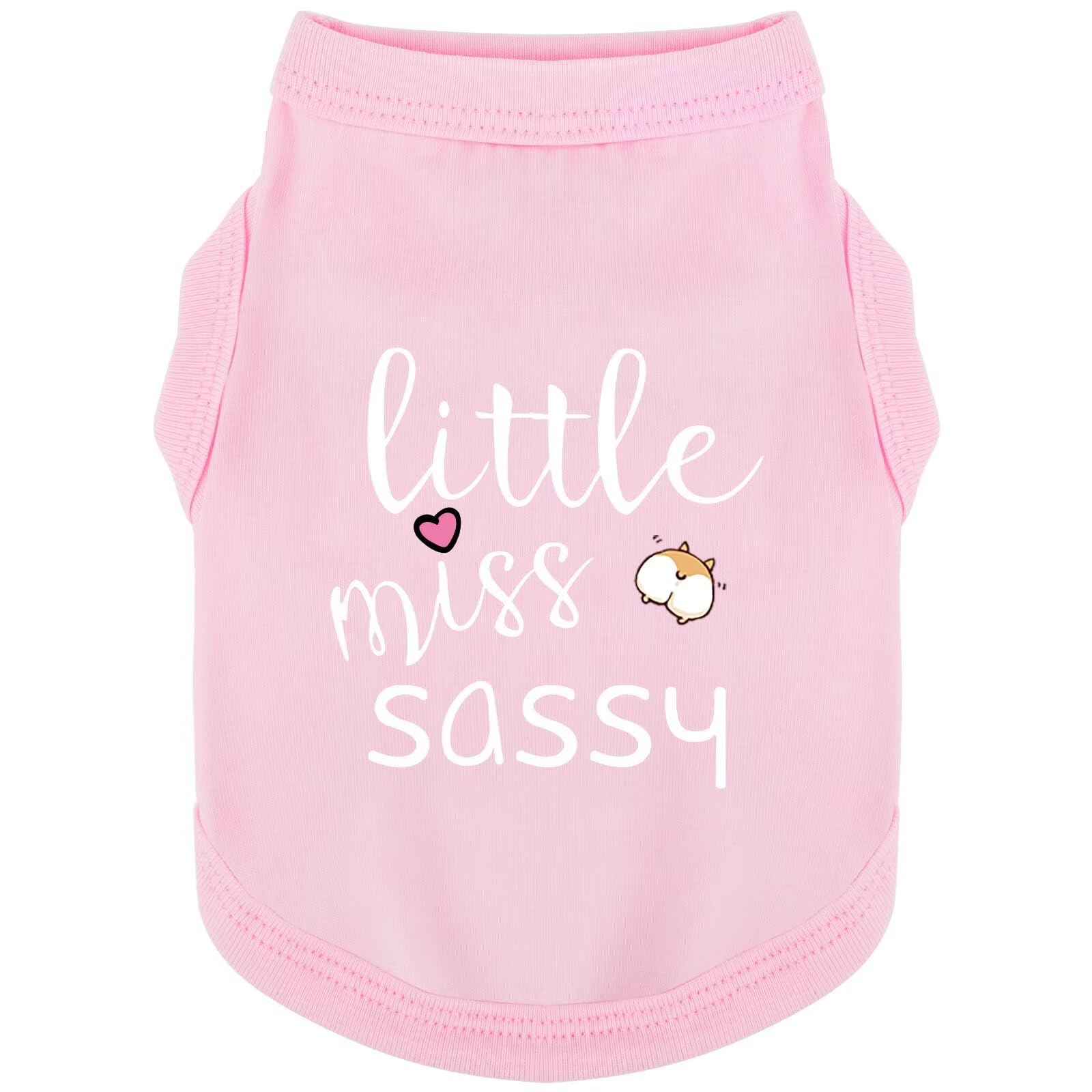 Paiaite Dog Clothes Fashionable Sleeveless Pet Vest: 'Little Miss Sassy' Printed Cotton Dog Shirt, Ideal for Small, Medium, and Large Breeds, Ensuring Comfort and Breathability Pink M โ image 1