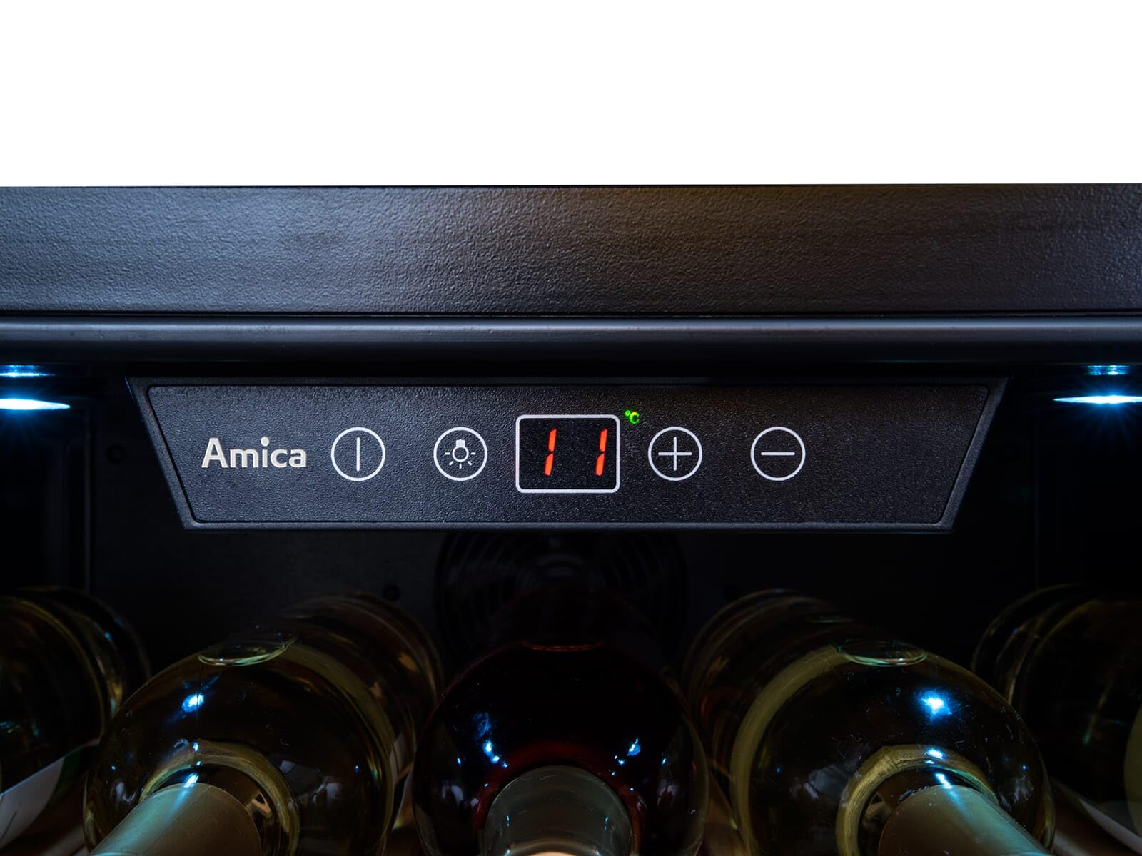 Amica WK 341 210 S Einbau-Weinkühlschrank/Weintemperierschrank/schwarz/max. 40 Bordeauxflaschen/VinoOptima System™