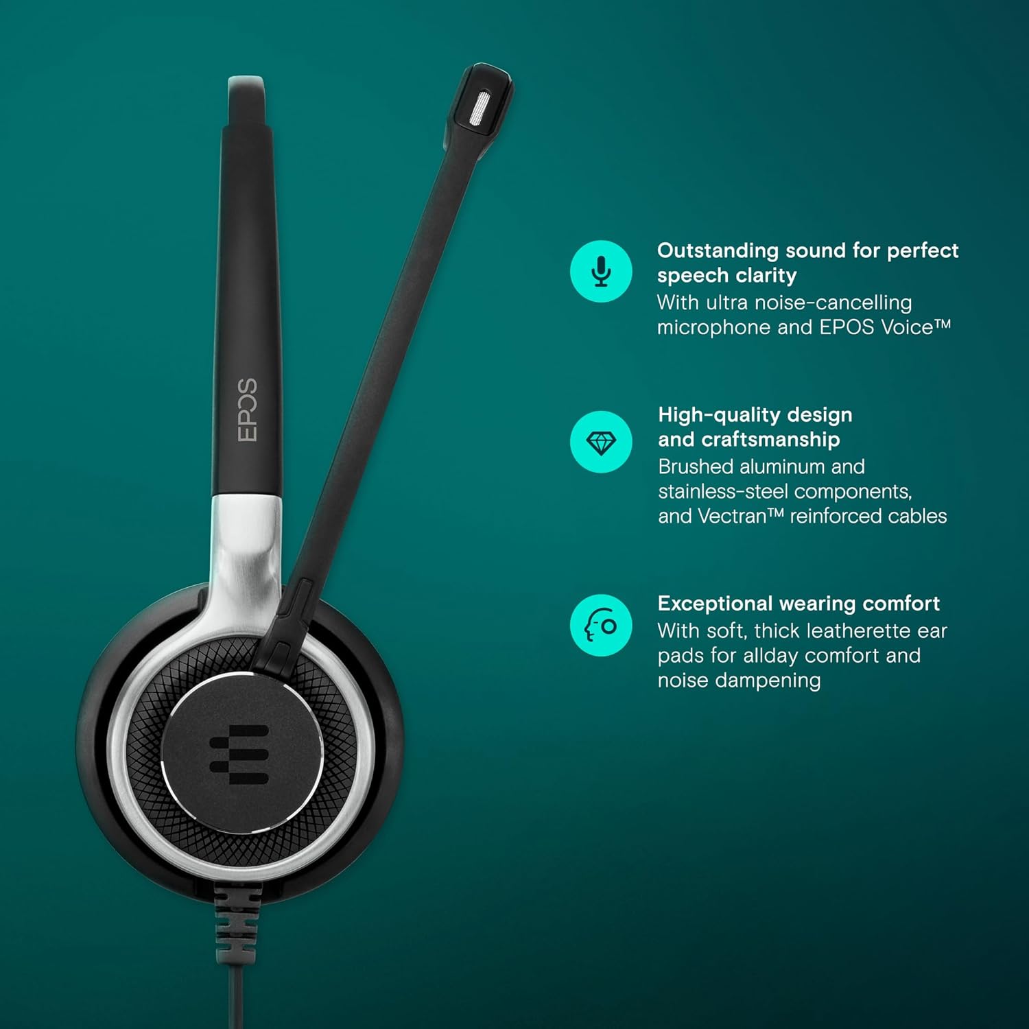 Sennheiser Consumer Audio SC 660 USB ML (504553) - Double-Sided Business Headset | For Skype for Business | with HD Sound, Ultra Noise-Cancelling Microphone, & USB Connector (Black) - Image 5