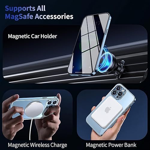 Miniatura 3 de Funda magnética de privacidad para iPhone 13 Pro con anillo de metal CD y bloqueo desplegable automático compatible con MagSafe protección de lente