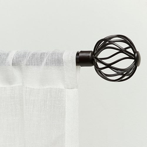 Exclusive Home Ogee - Juego de cortinero de 1 pulgada y remates a juego, bronce mate, ajustable de 36 a 72 pulgadas